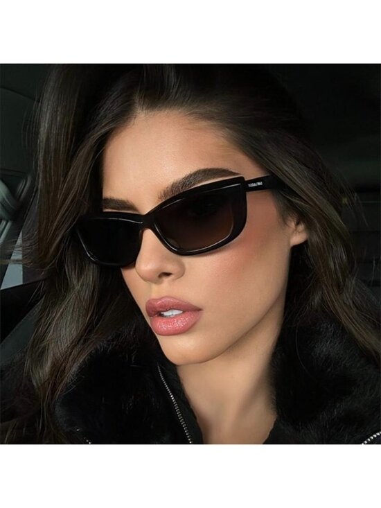 Saint Laurent SL658 001 Sunglasses Black Cat Eye Frame, Black Lenses main image 12